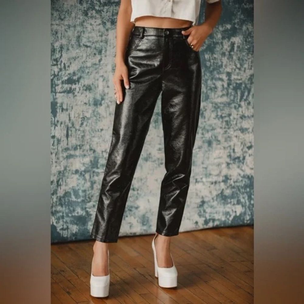 12th Tribe Black Shiloh Leather Pants